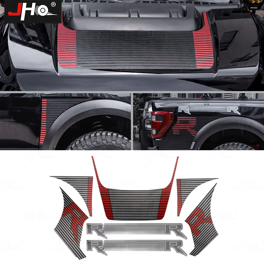 

JHO Graphics Wrap Kit Decor Precut Sport R Bedside Sticker Hood Decal Matte Stripe Stickers for 2022-2025 Ford F-150 Raptor