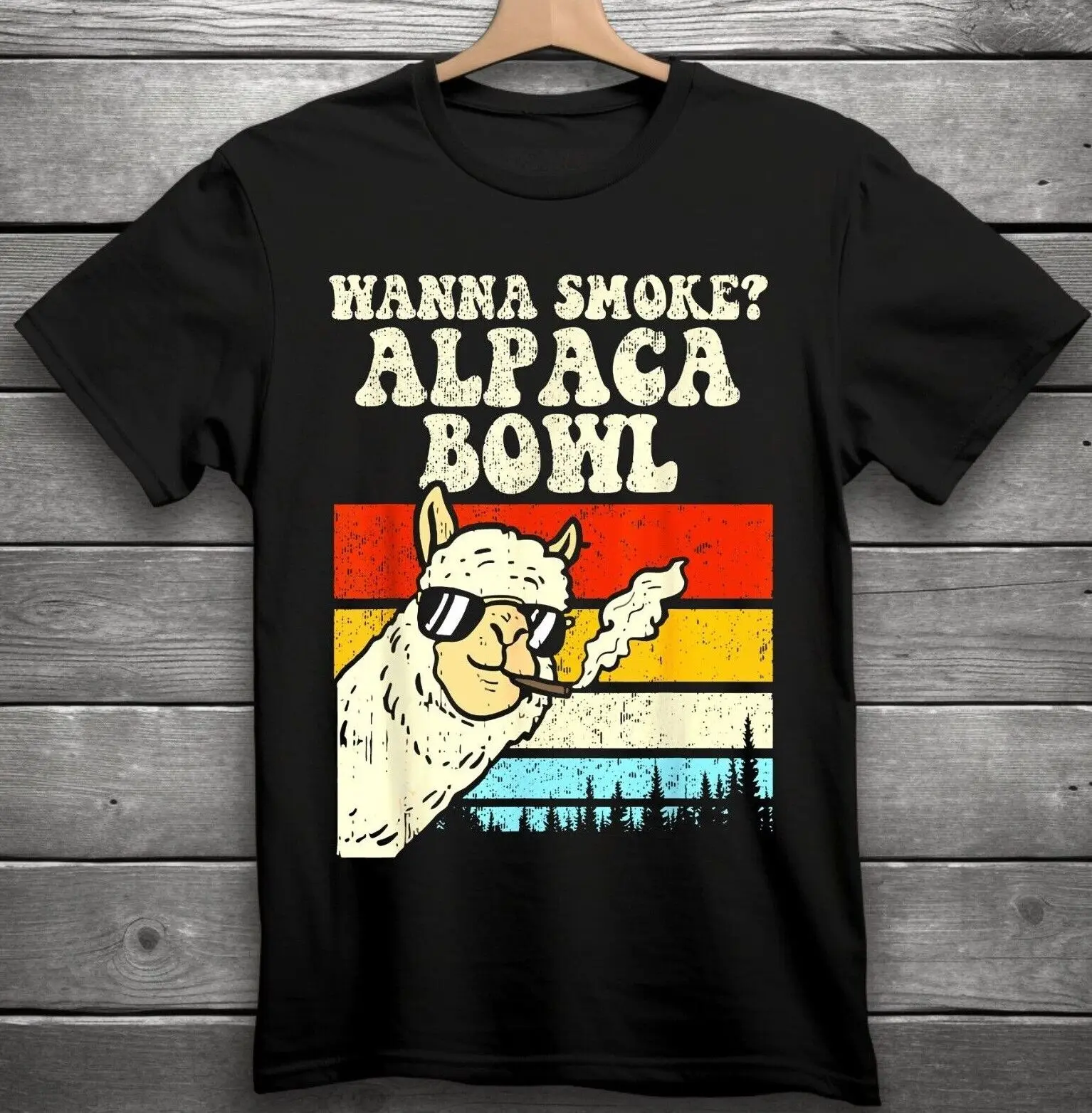 WANNA SMOKE ALPACA BOWL 420 Stoner T Shirt Black S 3XL