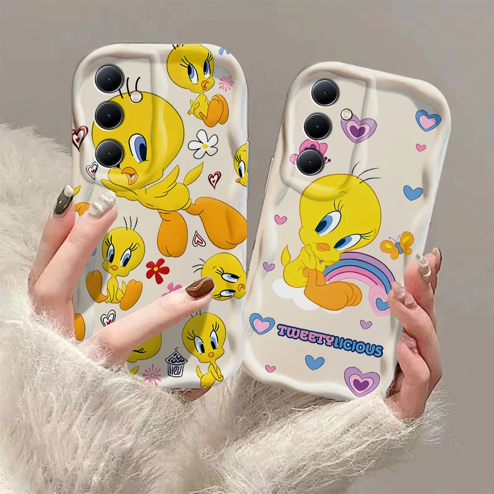 Funny cartoon Tweetys Bird 3D Wave Case For Xiaomi Mi 14 12 12T 11 Lite Poco M6 X6 X5 X4 F4 X3 M3 Pro 4G 5G Soft Silicone Cover