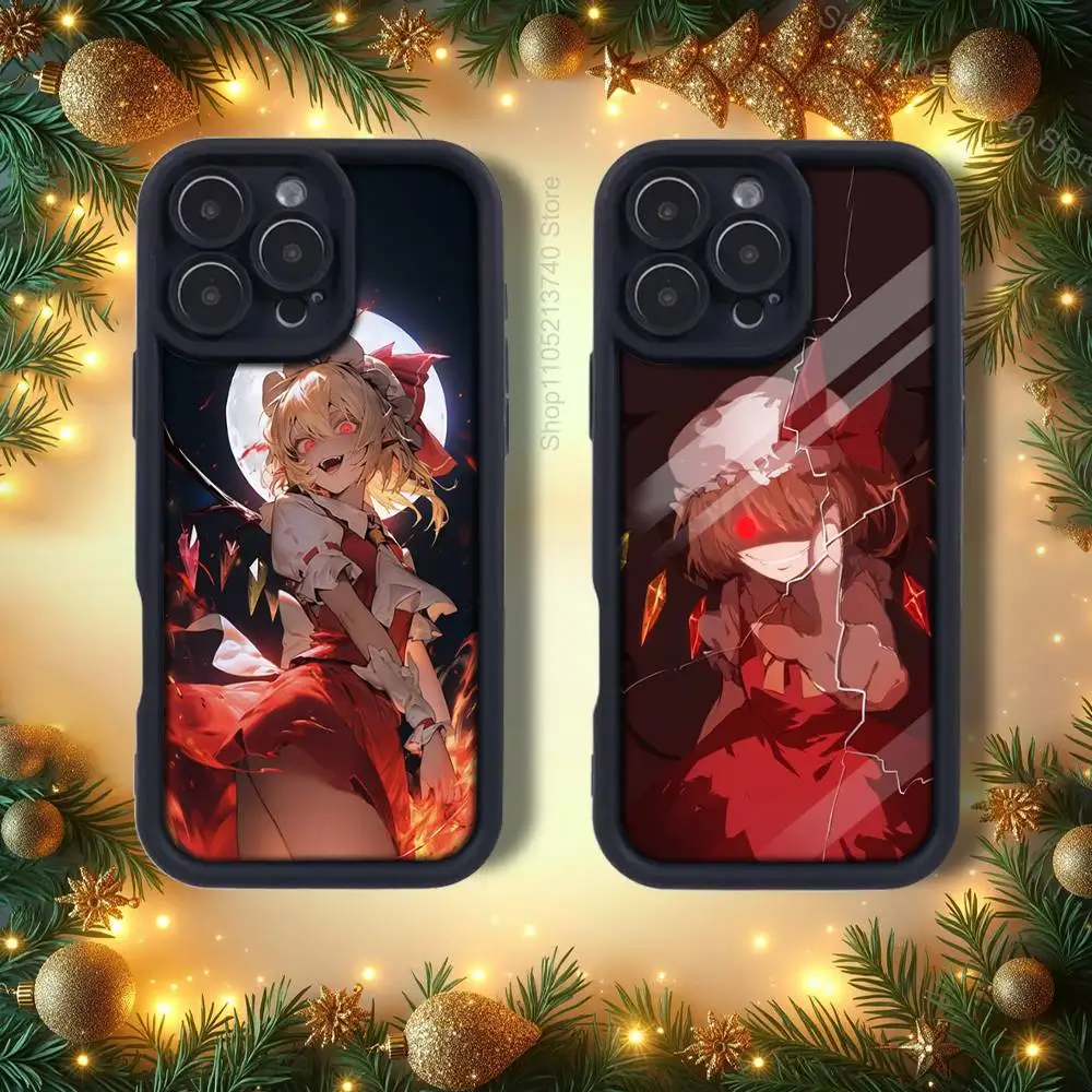 

FlandreS Scarlet D-DarkS emery Black Phone Case For iPhone 15,12,17,14,11,13,16,Pro,Air,Plus,Max,SE4,E Silicone Cover