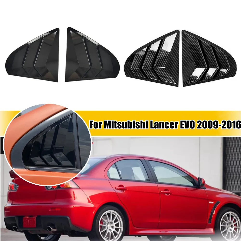 

2 шт. для Mitsubishi Lancer EX X EVO 2008-2018 автомобильное заднее стекло, четверть жалюзи, крышка бокового вентиляционного отверстия, накладка, совок, аксессуары из АБС-пластика