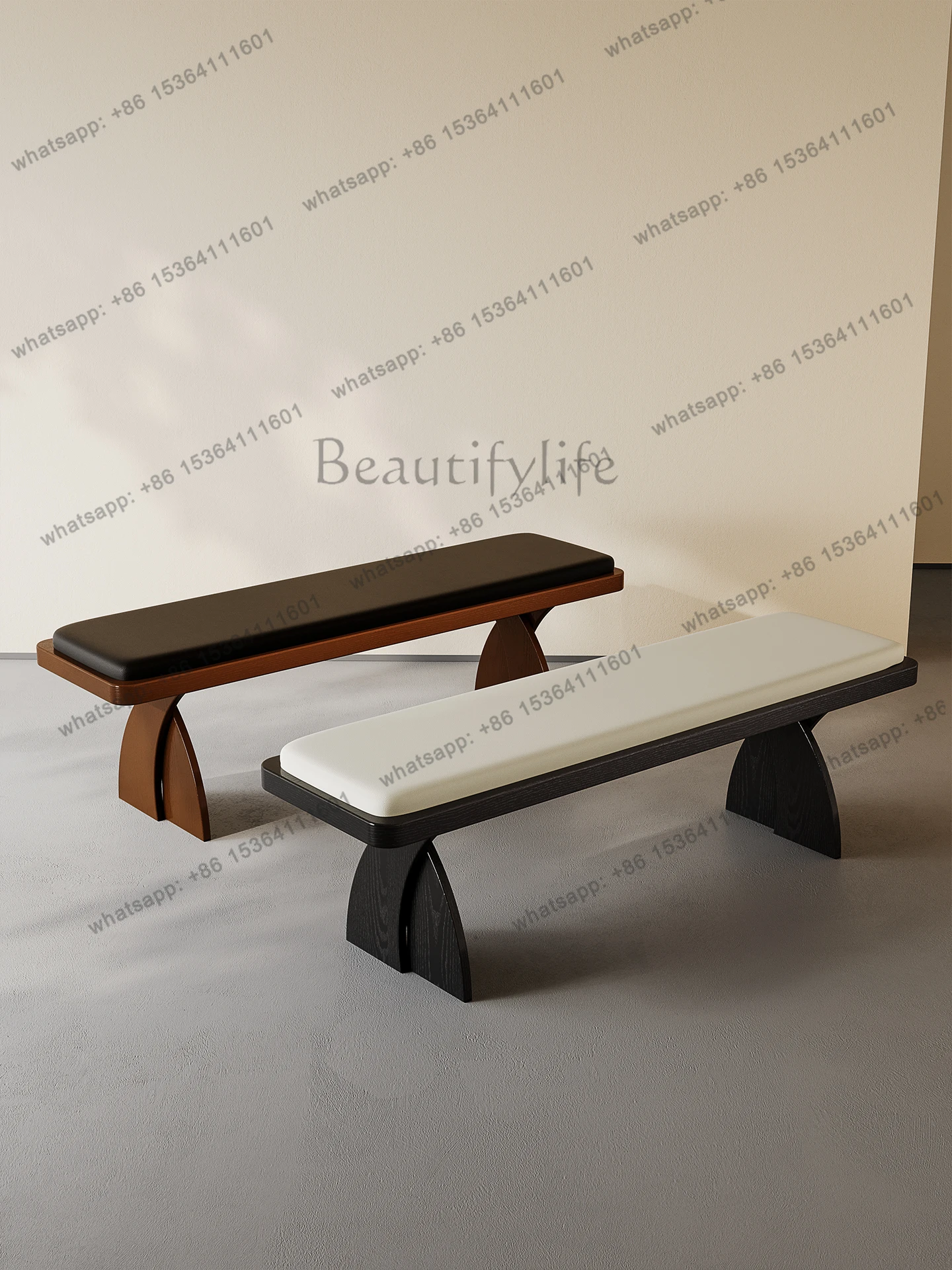 Medieval solid wood bench cloakroom rest bench