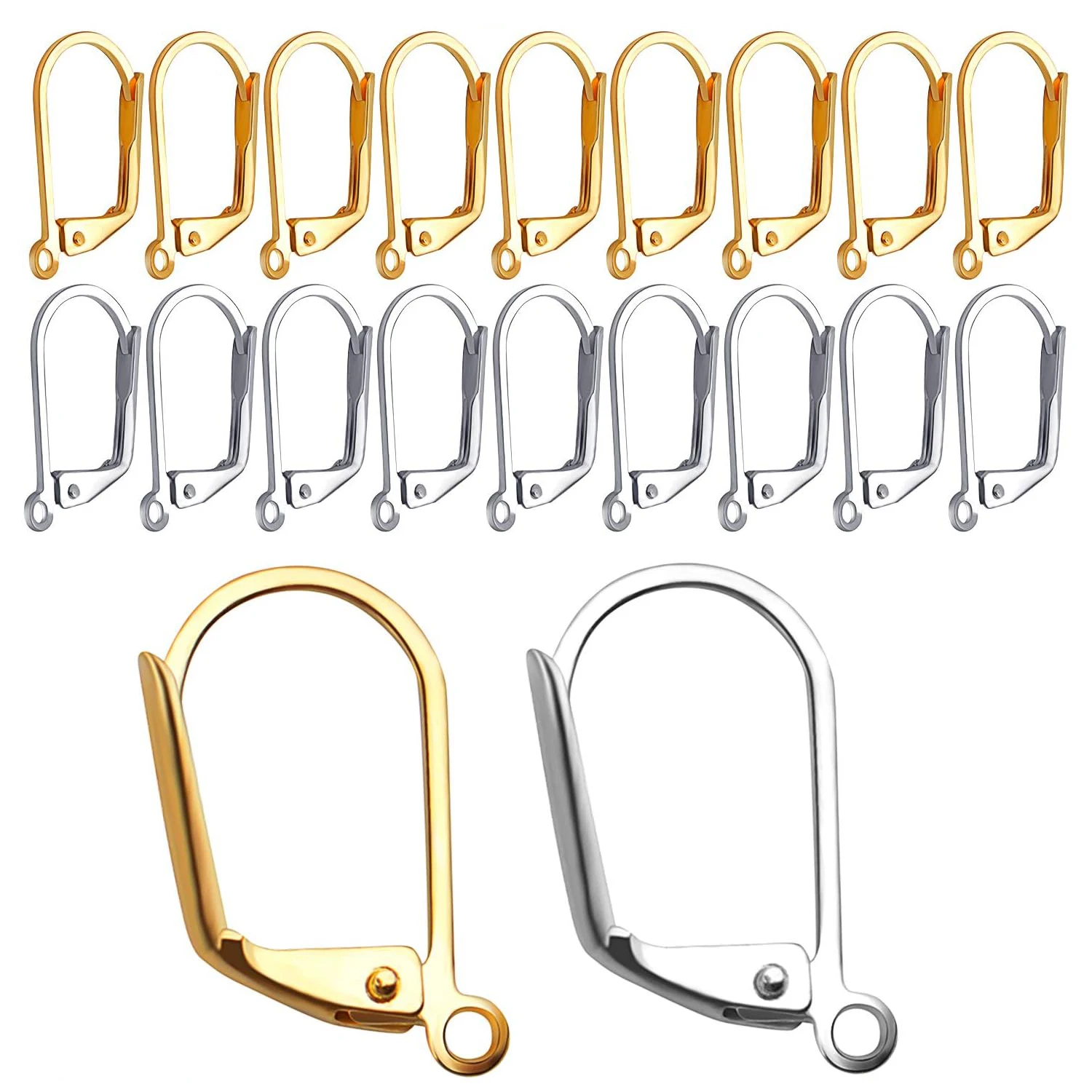 

100 штук французских застежек-крючков для серег, сменные элементы для изготовления ювелирных изделий, золотые и серебряные