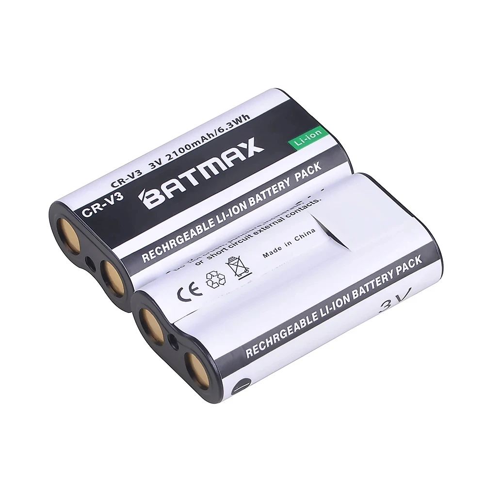 Batmax CR-V3 CR V3 بطارية 2100mAh + شاحن مزدوج لـ Kodak EasyShare C340 C310 C433 CW330 C875 Zoom CD50 CX7530 DX6440 D4104