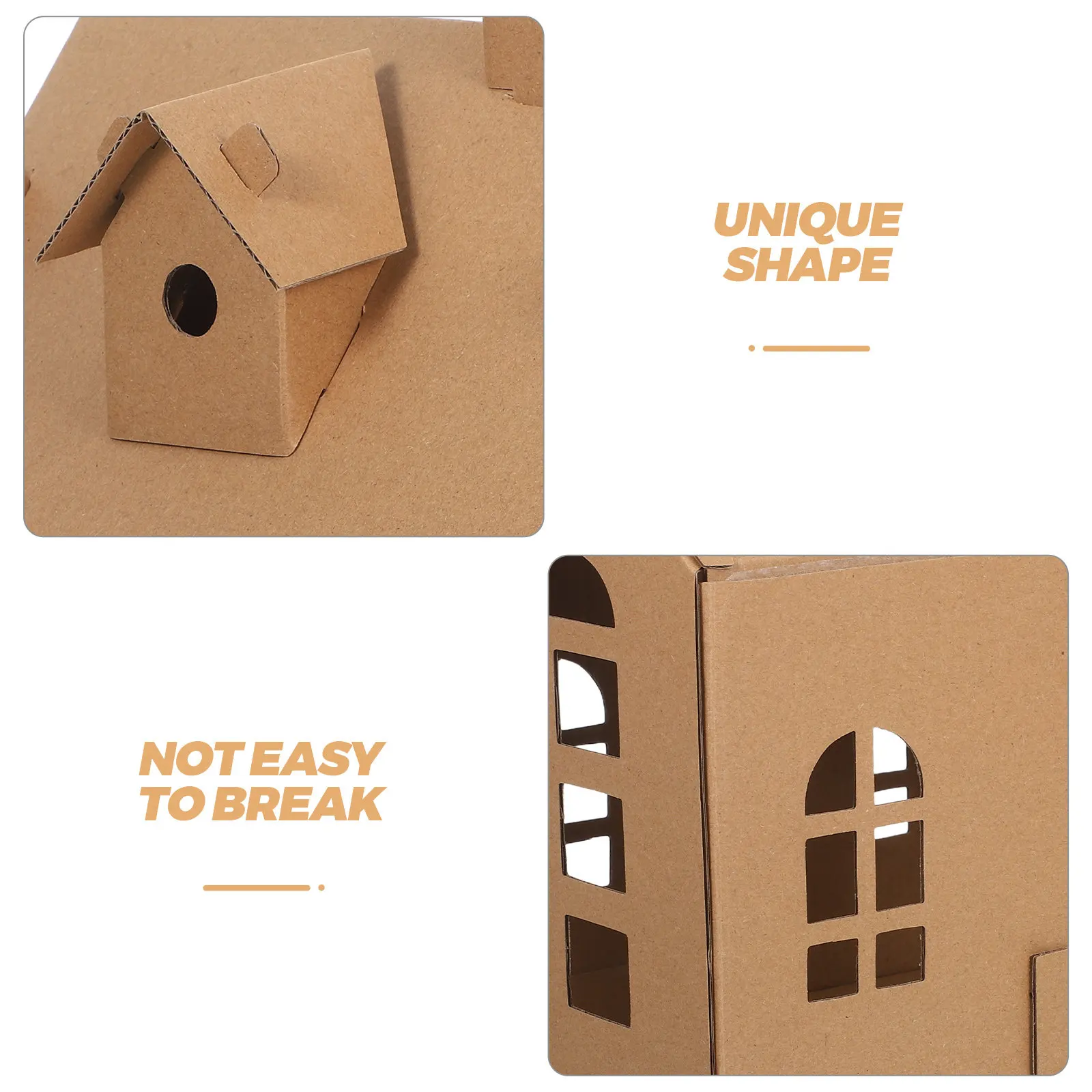 6pcs Miniature House Kit Diy Cardboard Playhouse For Kids Coloring Craft Activity Student Handicrafts Decorative Paper Village