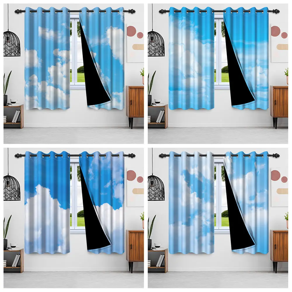 

Cloud And Sky Blackout Curtains Natural Landscape Window Curtains 2panel Set Polyester Interior Curtains For Bedroom Living Room