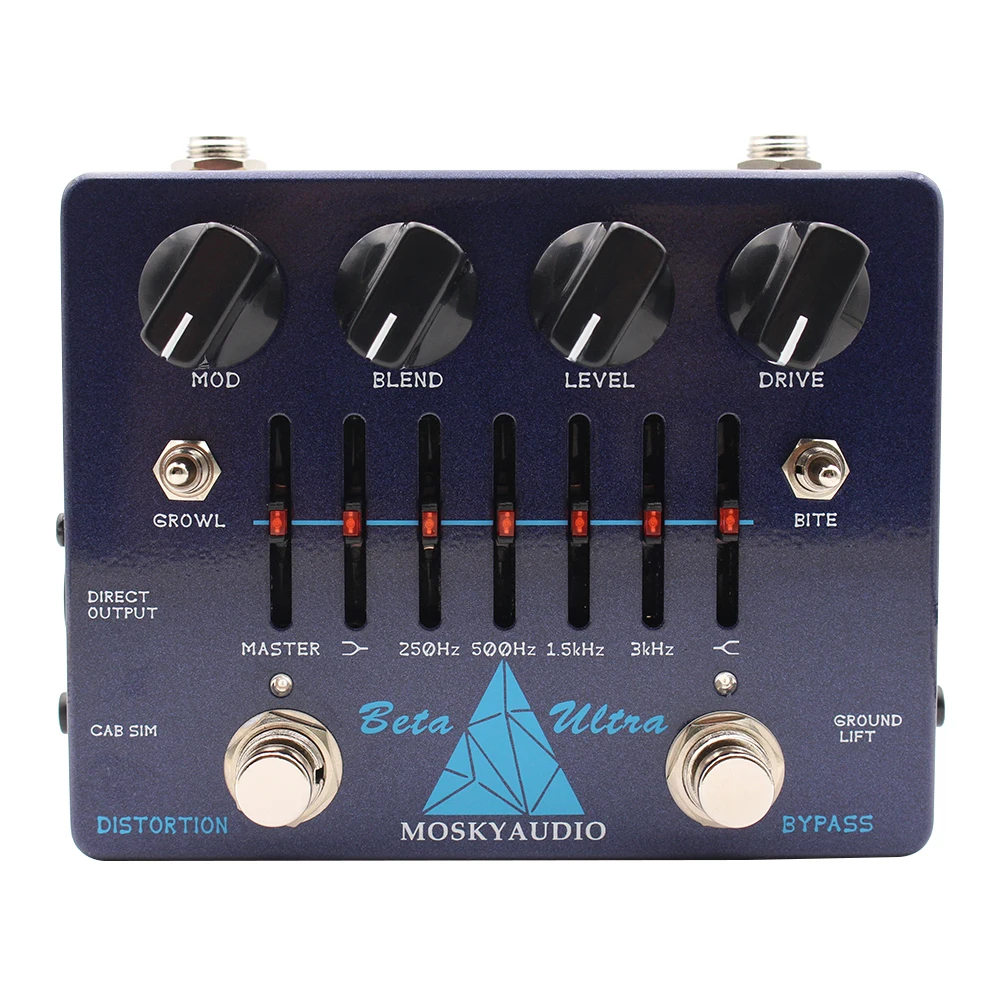 Mosky Beta Ultra Bass Preamplifier Preamp/Distortion/6 Band EQ Effect Pedal for Electric Bass