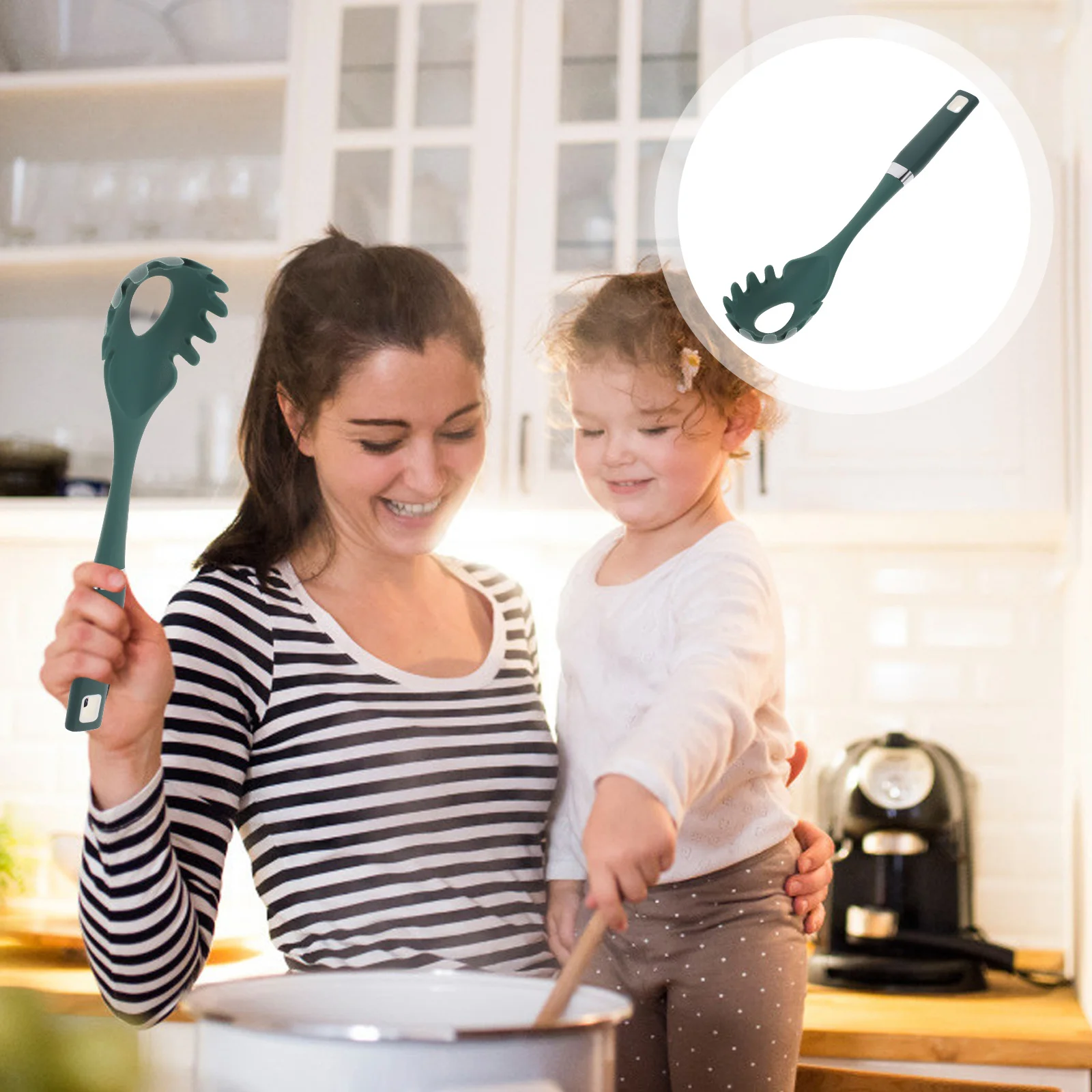 

Silicone Spaghetti Spoon Long Handle Pasta Noodle Grabber Kitchen Tool For Home Cooking Spaghetti Serving Spoon