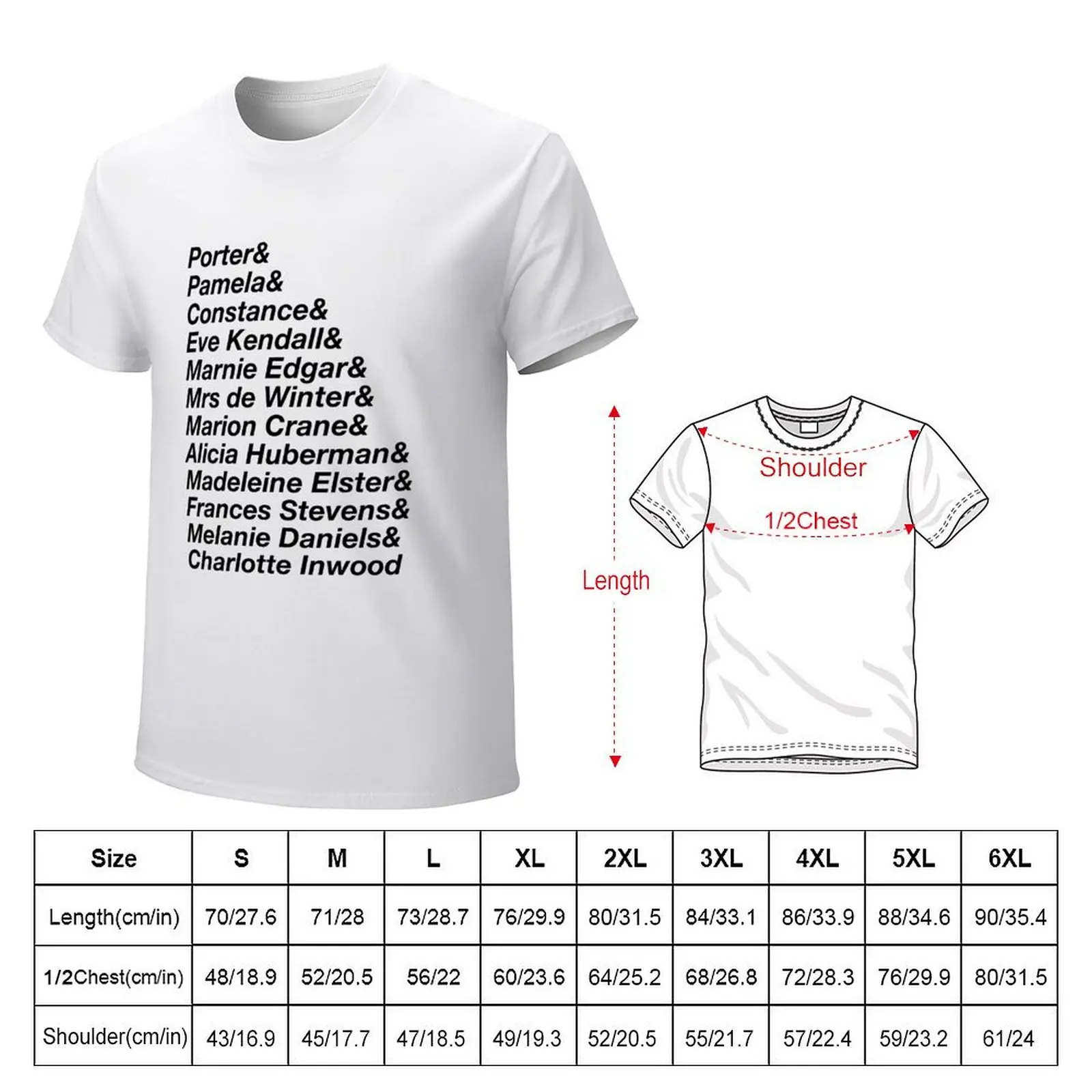 Alfred Hitchcock- Leading Ladies, Characters List T-shirt sweat anime clothes summer clothes Men's clothing