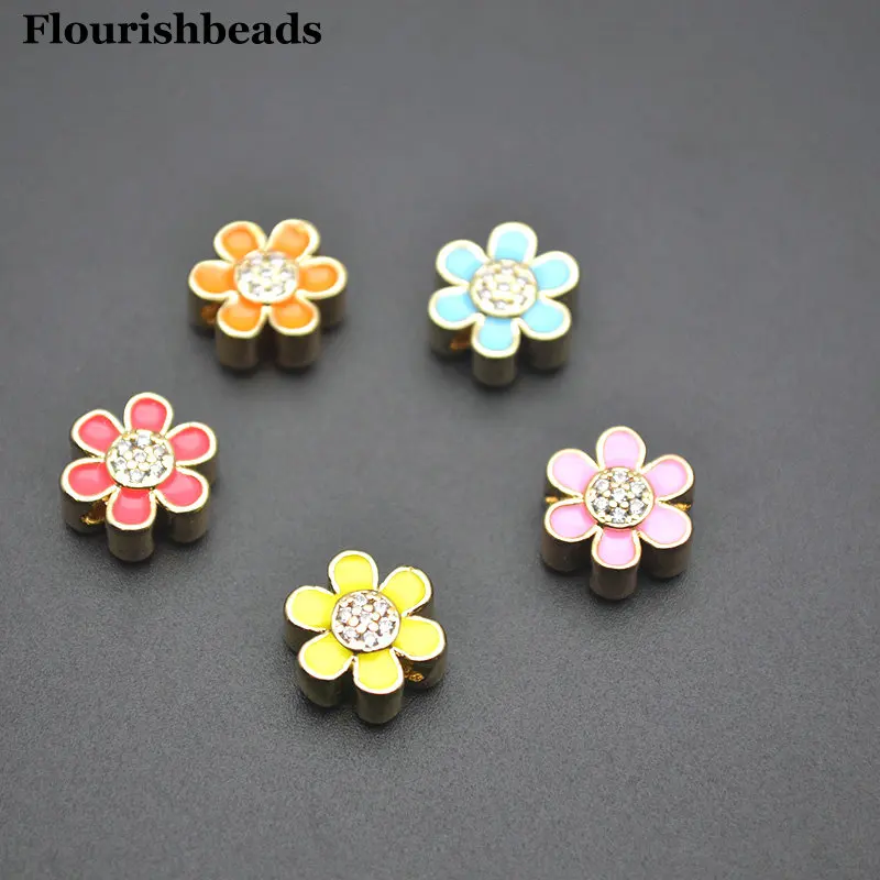 10pc Colorful Enamel Metal Sun Flower Star Spacer Jewelry Loose Beads DIY Bracelet Necklace Making Supplies