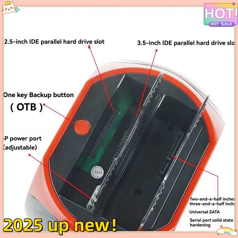 

Классическая док-станция для жесткого диска с двумя слотами для 2,5 и 3,5-дюймового SATA/IDE HDD SSD USB внешний корпус для диска, вилка стандарта США