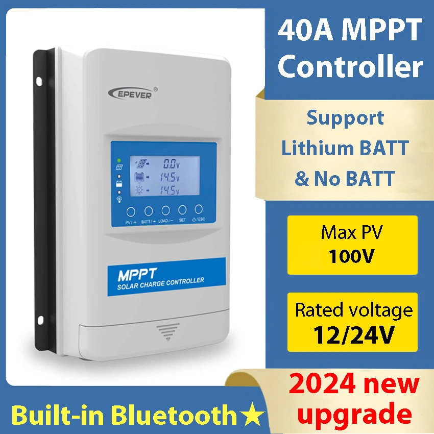 40A MPPT Built In Bluetooth Solar Charge Controller 12/24V Battery Auto Identify EPEVER XTRA4210N G3 BLE Max PV 100V