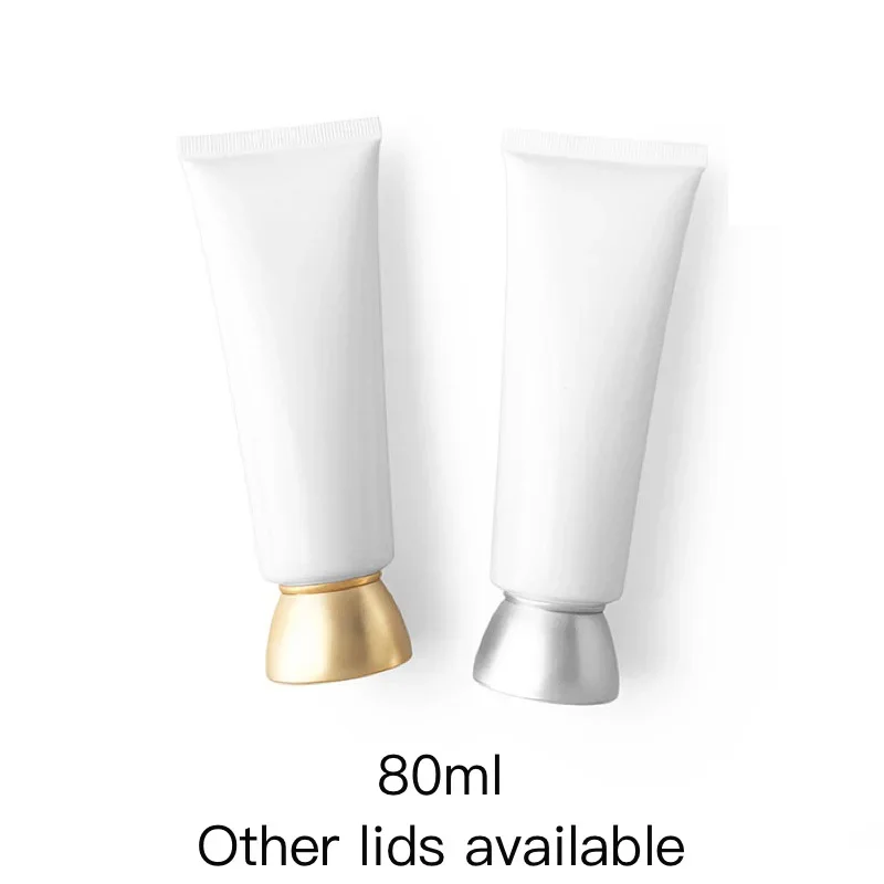 

80g Refillable Cosmetic Container 80ml Empty White Plastic Squeeze Bottle Makeup Cream Body Lotion Packaging Soft Tubes