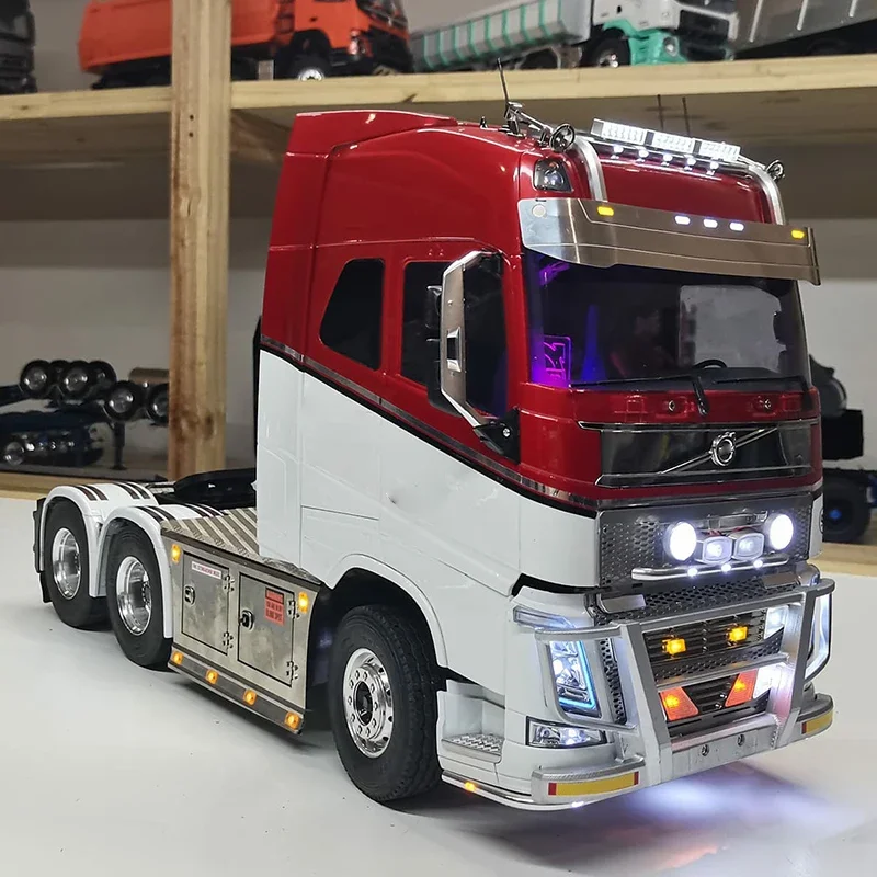 LED Simulation Metal Visor Light for 1/14 Tamiya RC Truck Car VOLVO FH16 56360 Diy Parts Toys