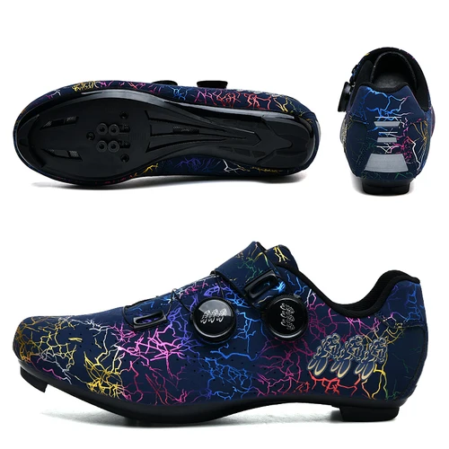 Imagen 2 del producto Nuevos zapatos Unisex con bloqueo para bicicleta de montaña MTB, transpirables, resistentes al desgaste, Pedal SPD, zapatos para bicicleta de carretera, equipo de bicicleta de carreras al aire libre
