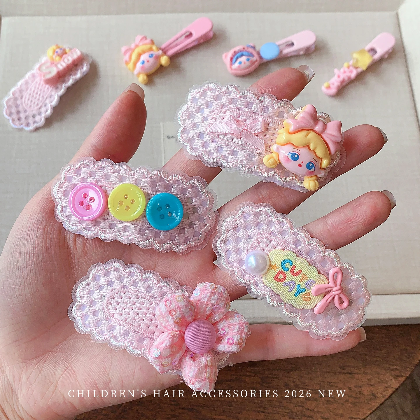2026 Neue Coquette Prinzessin Spitze Pailletten Cartoon Haarspangen Set Schonende Haarklammern Rutschfeste Haarspangen für Baby Mädchen Kleinkinder Kinder Geschenk – Detail 5