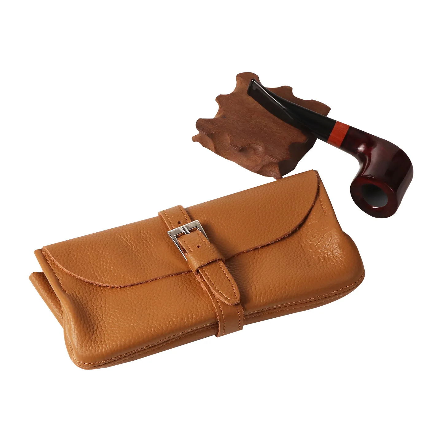 

Pipe bag made of genuine leather,portable and large capacity handmade leather pipe bag, accessories for smoking utensils