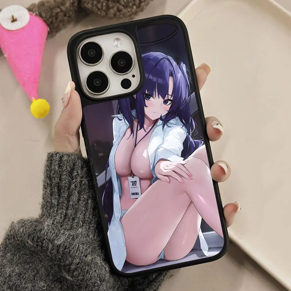 

Чехол Blue Archive Yuuka с матовой поверхностью для iPhone 17, 16, 15, 14, 13, 12, 11 Air Pro Max Plus, цветной