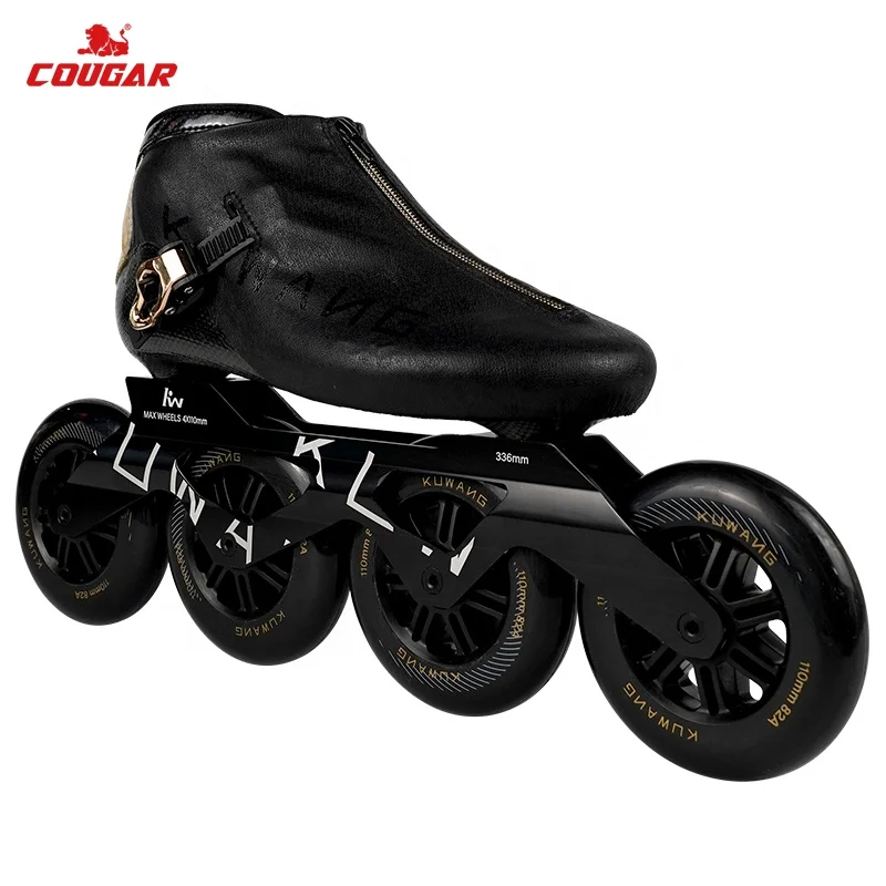 Factory Big 4 Wheels 110mm Speed Skating High End Leather Boot Carbon Fiber Shell  Speed Skates