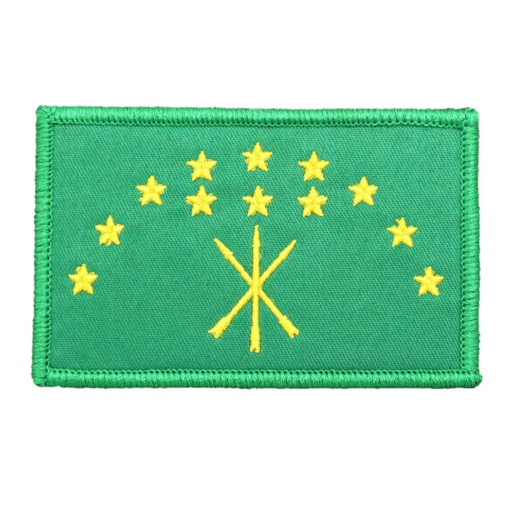 circassian flag  patch Embroidered Patch Hook & Loop Sew on Embroidery Military Badge