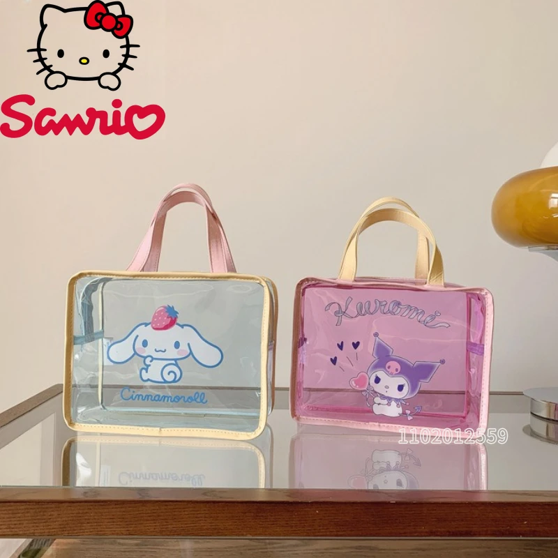  Hello Kitty New Transparent Portable Cosmetic Bag Waterproof Storage Cosmetic Bag Large Capacity Travel Toiletries Bag