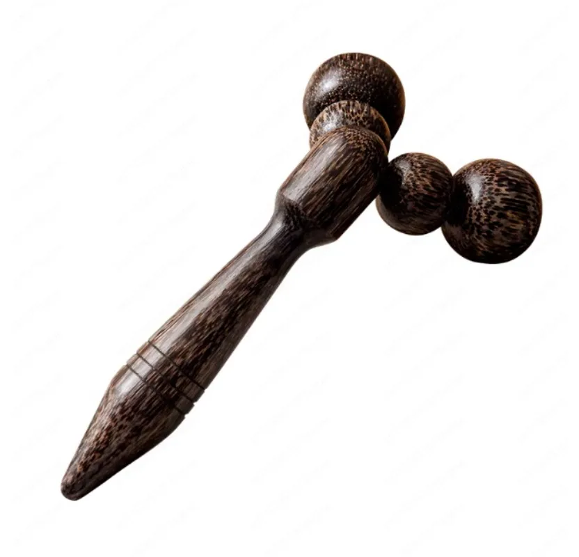 

Тайский роликовый ручной массажер из цельного дерева, деревянный шарик, массажный молоток для шеи, плеч, рук