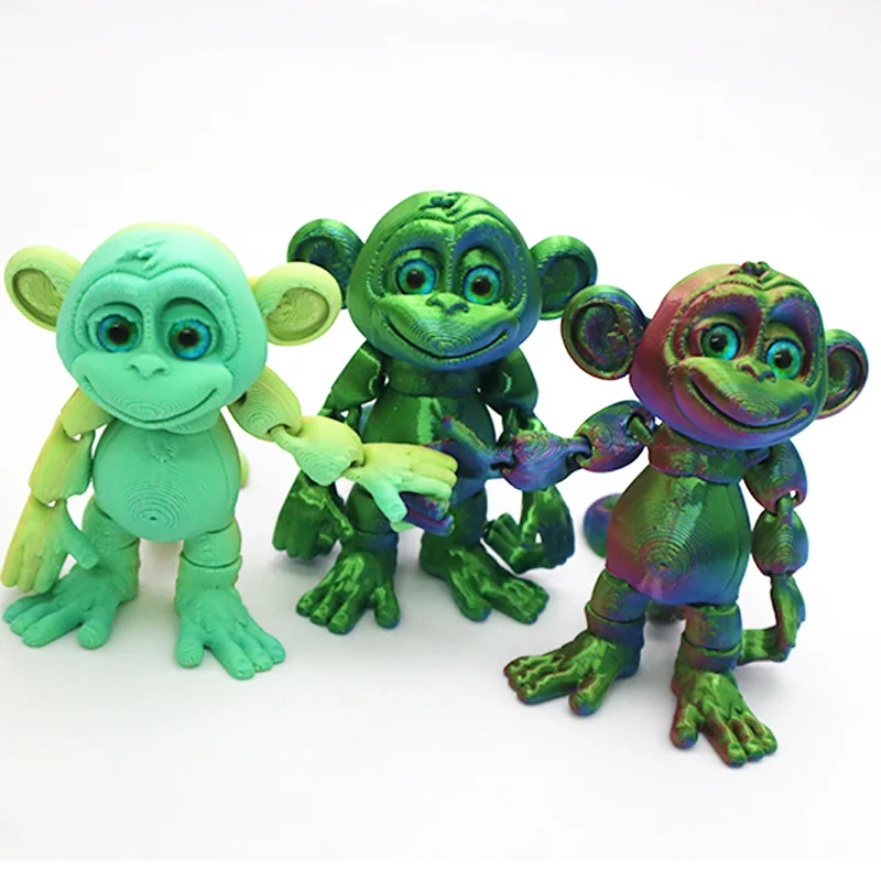 Stampa 3D Scimmia Artigianato Figura Multi-giunto Mobile Divertente Astratto Per La Decorazione Della Scrivania di Casa Statua Animali Regalo Unico Per Bambini