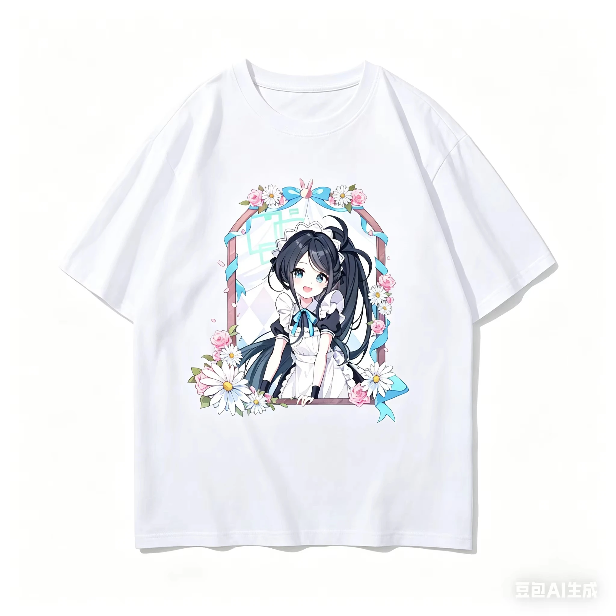 Blue Archive Retro Fashion Oversized Unisex Fashion Street Casual Tee Classic Loose Streetwear Trendy Cotton high quality soft