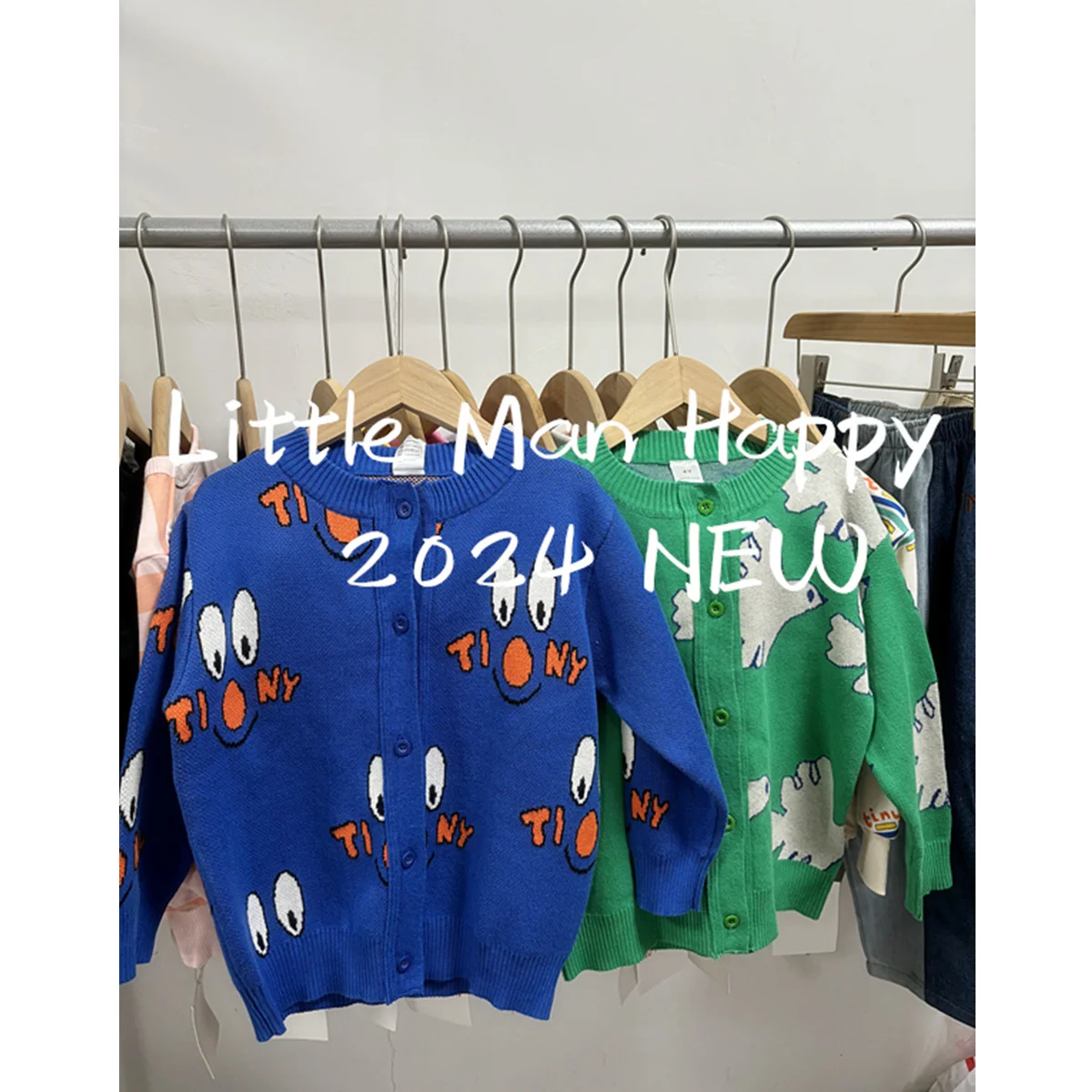 2024 AW new TC series boys and girls cute cartoon printed pure cotton hoodie children 1-10 years old sweater cardigan