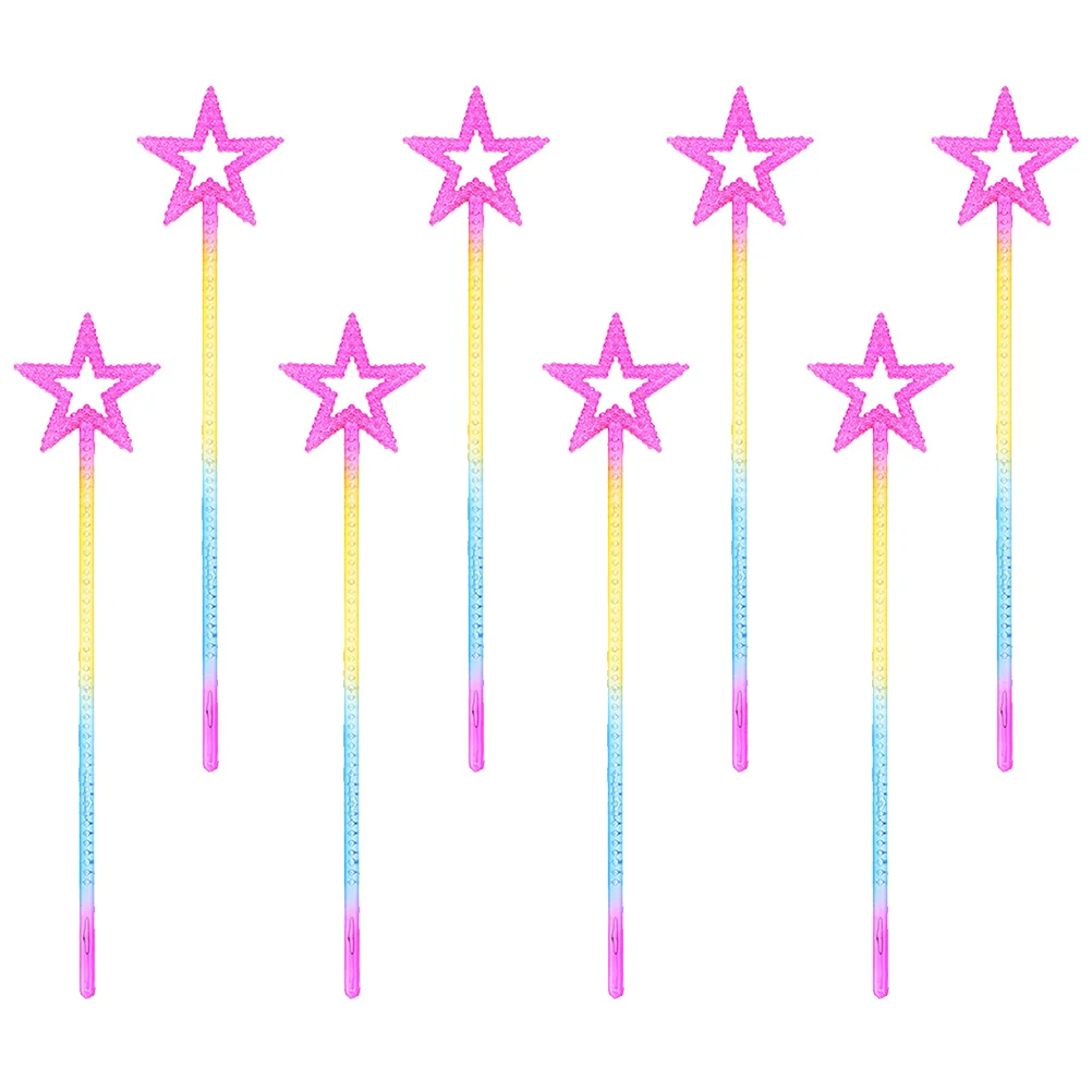 Varitas de hadas con forma de estrella para niños, accesorios creativos para fiesta de cumpleaños, palos de hadas de mano, juguetes decorativos para puesta en escena, 8 Uds.