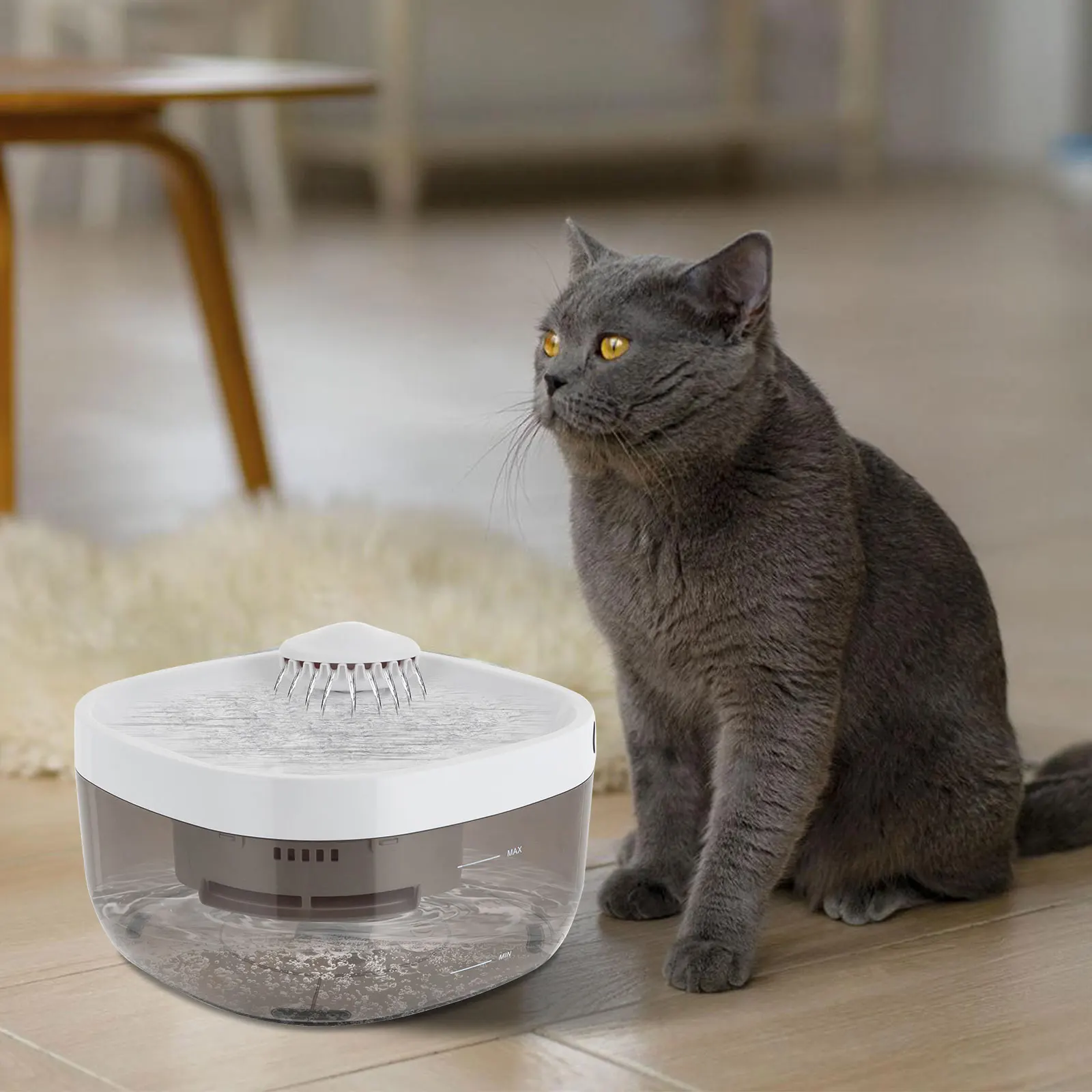 

7L Large Capacity Cat Water Fountain, 30dB ABS Ultra Quiet Pet Water Dispenser with Filter, Automatic Flowing Water Fountain for Cats Dogs Indoor