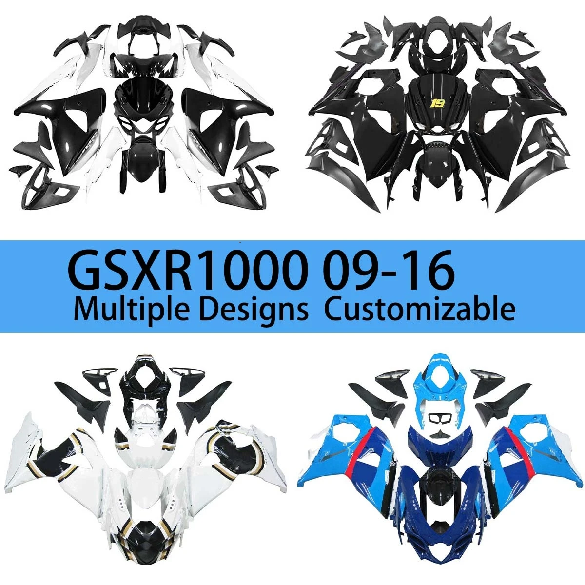 Für GSXR1000 2009 2010 2011 2012 2013 2014 2015 2016 Motorradverkleidungen GSXR 1000 ABS Spritzguss Verkleidungssatz