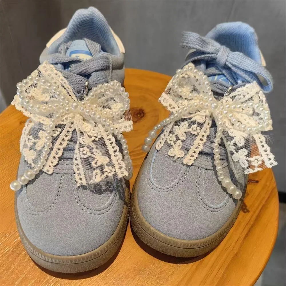 Modische Schuhblumen-Schnallen-Spitzen-Perlen-Schleifen-Schnürsenkel Premium-Charms Accessoires für Sneaker Dekorativ – Detail 5