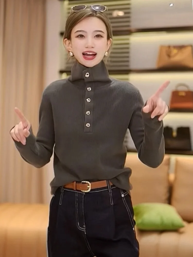 Faionable طويل Sve محبوك رداء علوي من الصوف مريحة خمر Sle التخسيس الخريف الأصلي تنوعا طاقم Ne تريكو #1