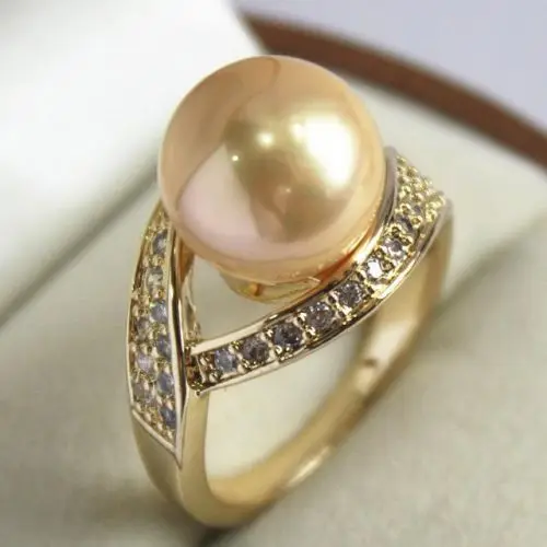 

Plated Gold 12mm Shell Pearl Ring AAA Grade can choose SIZE 7~9#