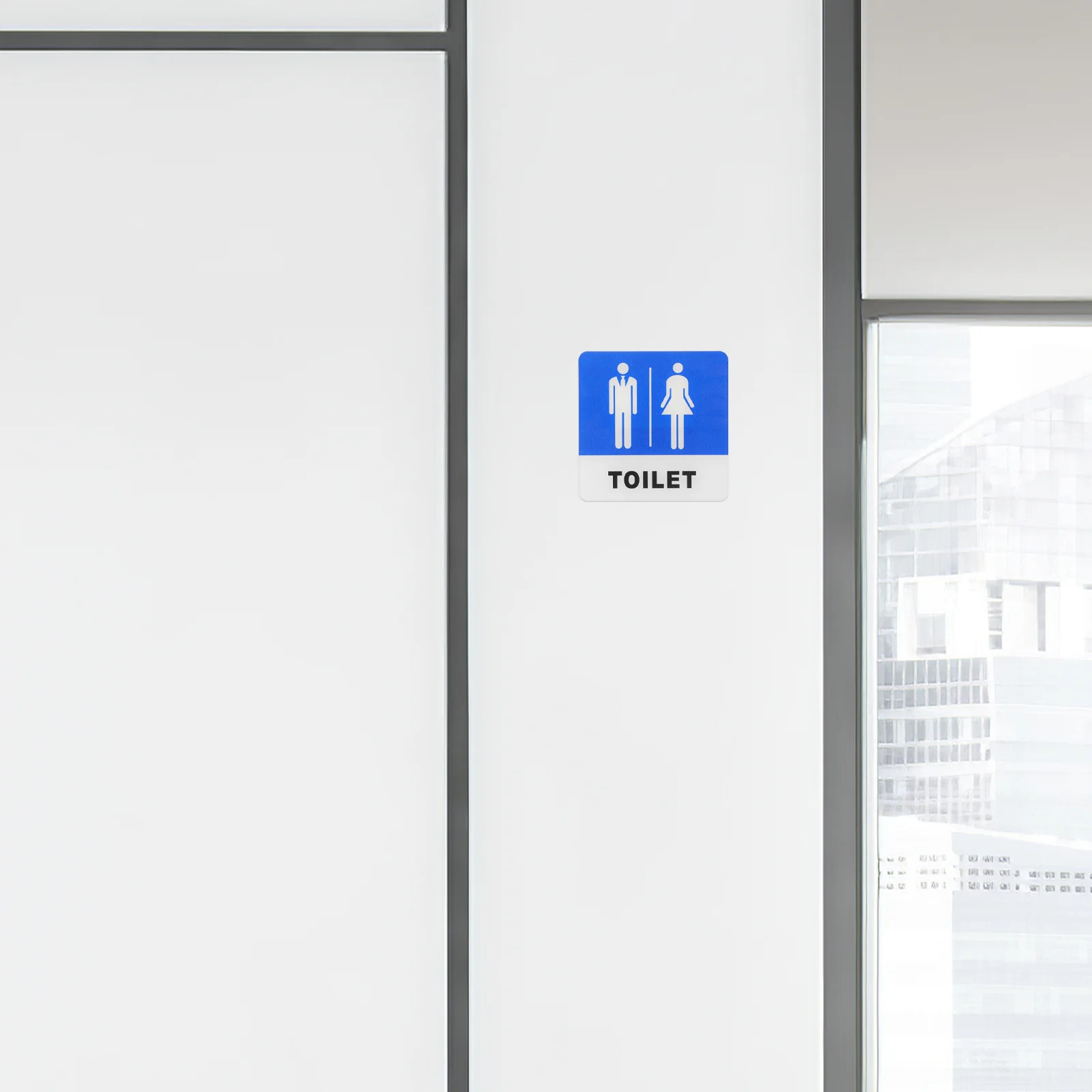 

Unisex Bathroom Acrylic Restroom Sign Thick Practical Adhesive Toilet Door Sign Clear Pattern for Business Home
