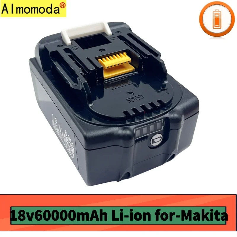 2024 per batteria al litio Makita 18V 60000mAH, per chiave trapano a mano universale Makita, utensile elettrico ad alta potenza e alta corrente