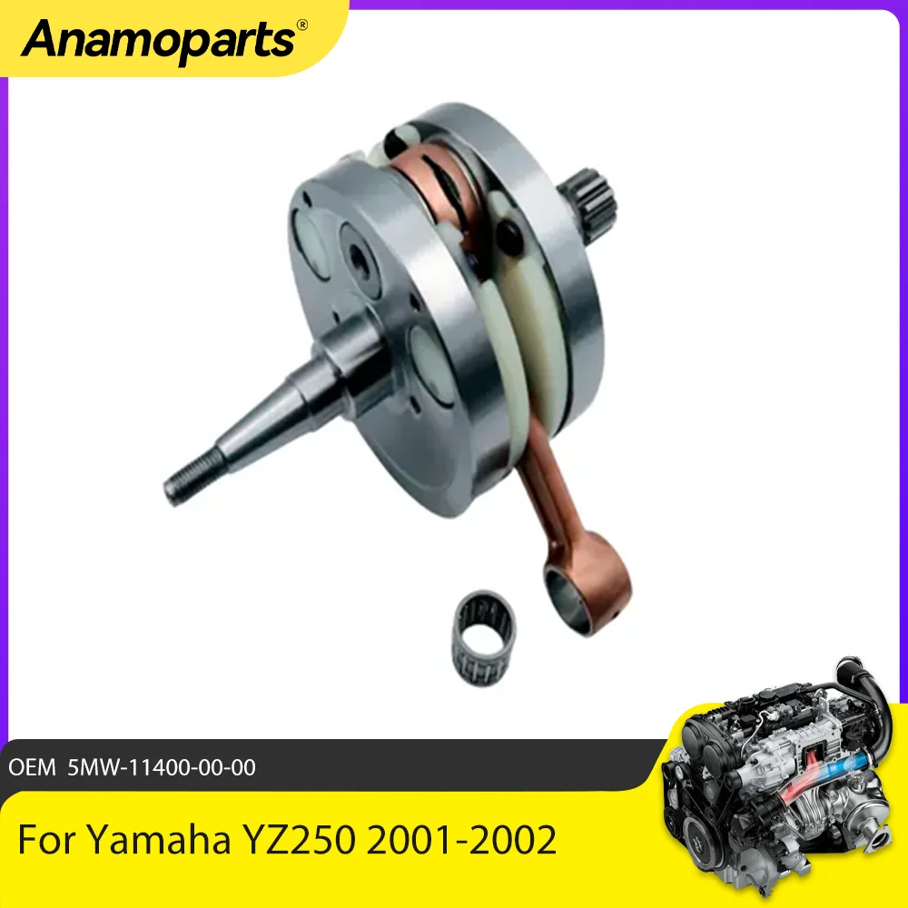 Motor Parts Crankshaft Assembly For Yamaha YZ250 YZ 250 01-02 5MW-11400-00-00 Connecting Rod Shaft Bearing