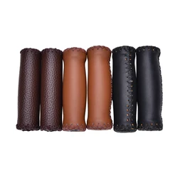 1Pair Super Excellent Touch Vintage Artificial Leather Cycling MTB Road Mountain Bike Handlebar Grip