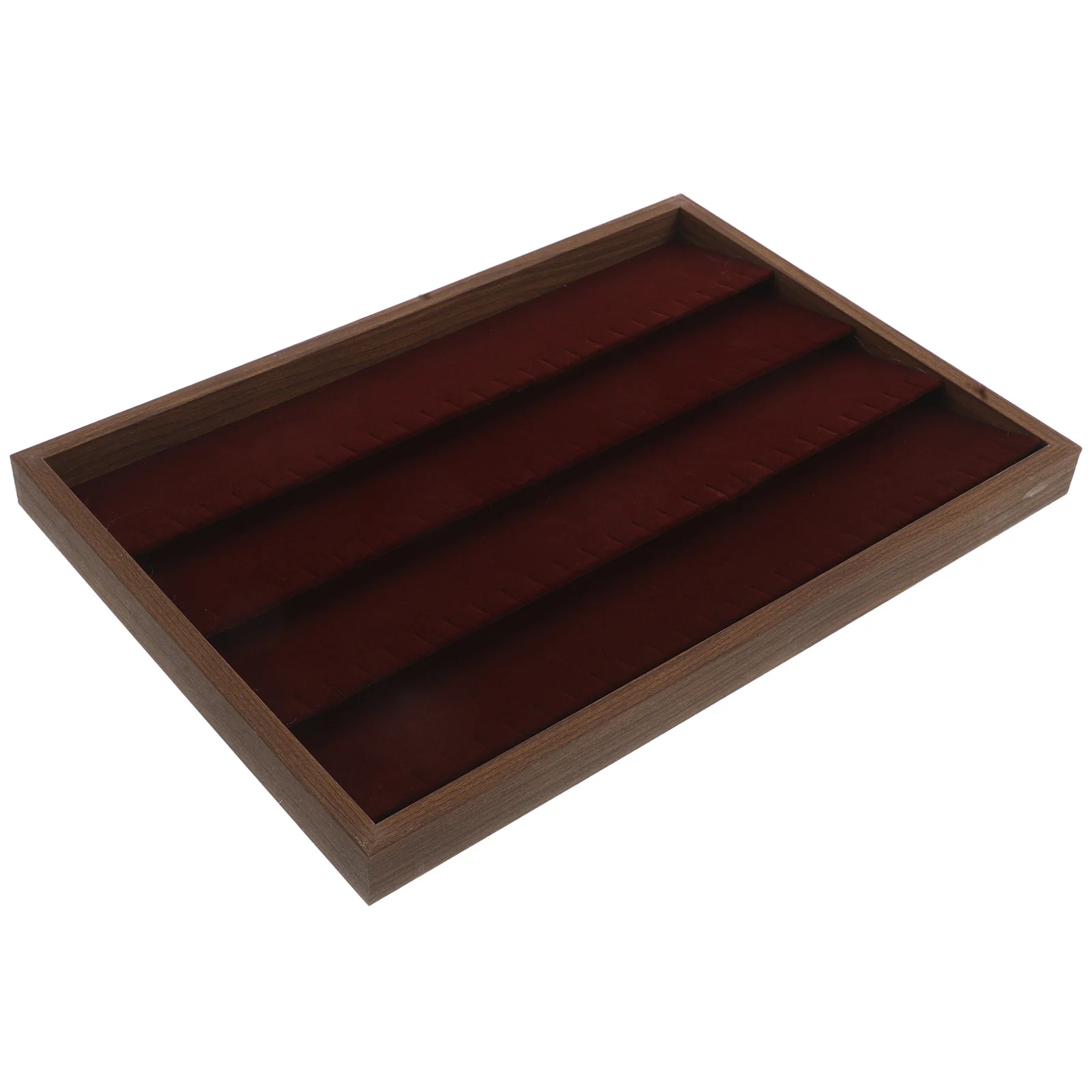 

Elegant Walnut Wood Jewelry Tray Organizer Earring Storage Multifunctional Display Case for Rings Necklaces Bracelets Vanity