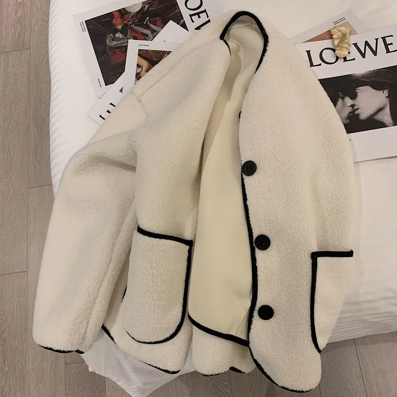 Parkas de Style court pour femmes, esthétique, joli Ulzzang, assorti à tout, collège, simple boutonnage, Chic, poches de loisirs, élégant, Simple, hiver
