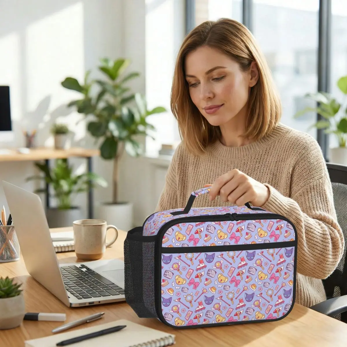 

Sakura Card Captor - Violet Insulated Lunch Bag for Kids School Cooler Thermal Food Box Tote Portable Lunch Boxes Container