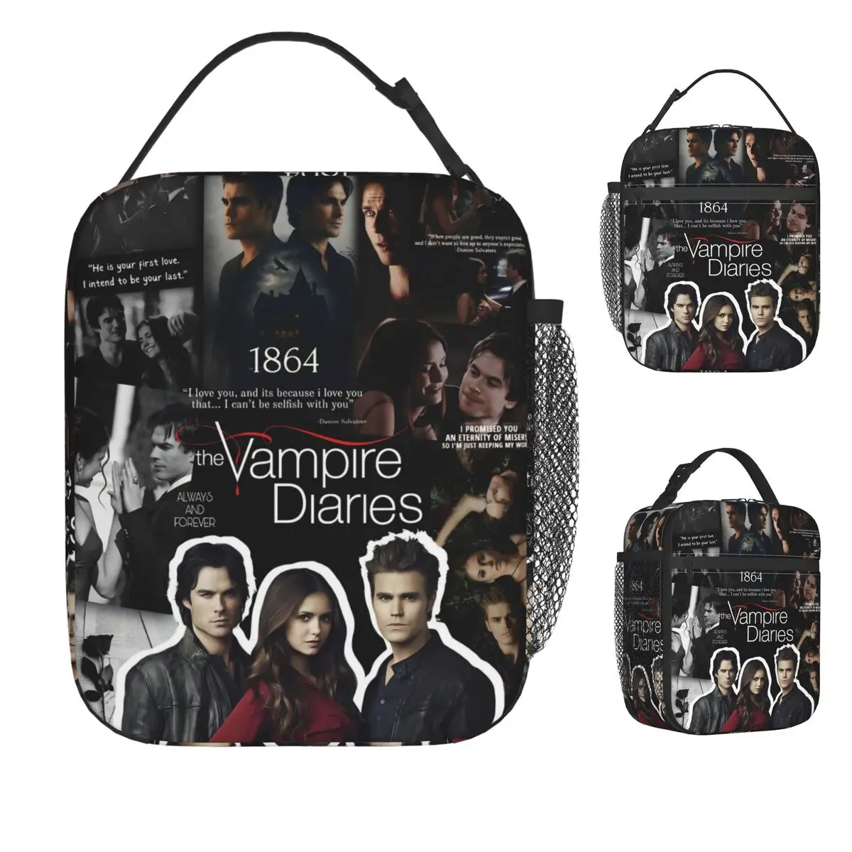 

Дневники вампира Дэймон Сальваторе, телесериал, сумка для обеда, милый ланч-бокс для ребенка, портативная сумка-холодильник на молнии, термосумки для обеда