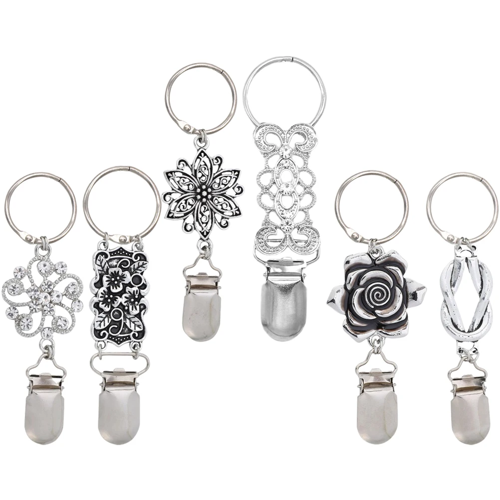 

6pcs Vintage Alloy Flower Travel Hat Clip Caps Clip Design Cap Clips Bag Organizer Travel Sun Hat Accessories