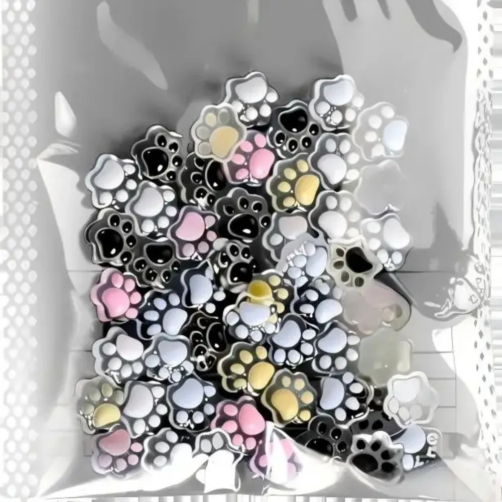 20 Stück 3D Leuchtende Katzenpfoten-Nagelcharms Niedliche Harz-Katzenpfoten Y2K Nagelkunst-Dekorationen DIY Haarspangen-Bastelzubehör – Detail 5