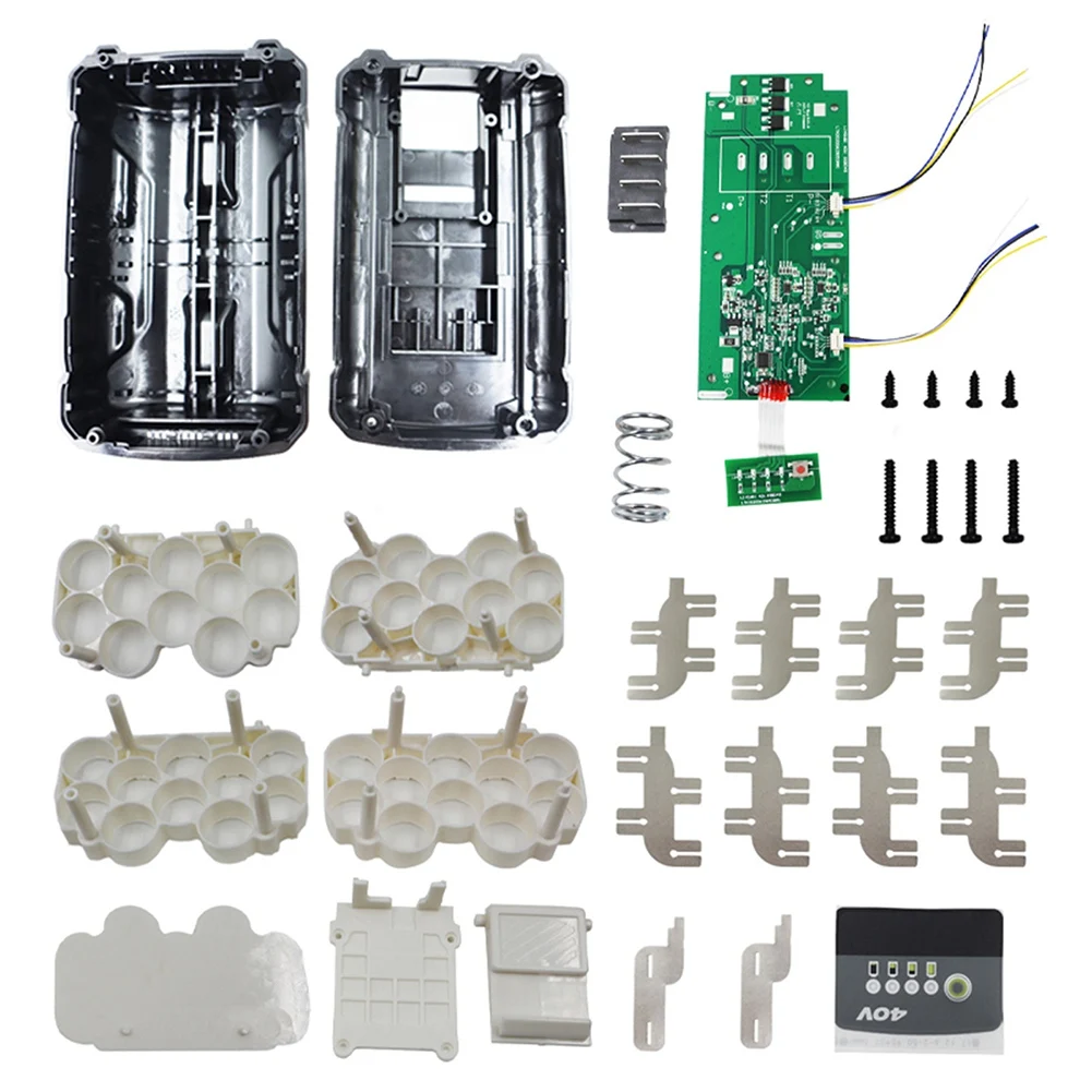 ชุดเปลือกแบตเตอรี่ลิเธียมสำหรับ RYOBI ชิ้นส่วนอะไหล่แผงป้องกัน PCB ชิ้นส่วนซ่อมแบตเตอรี่ลิเธียม40V