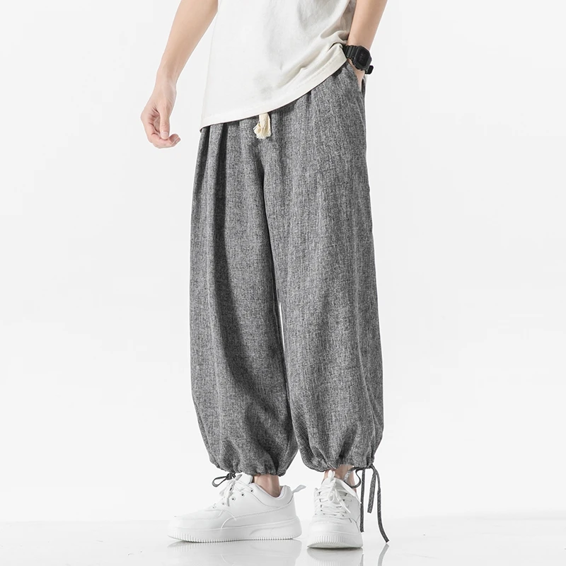 

Big Size Man Linen Pants Work Wear Trousers For Men Clothing Harem Linen Pants Men Fashion Summer Workwear Streetwear 2024 New