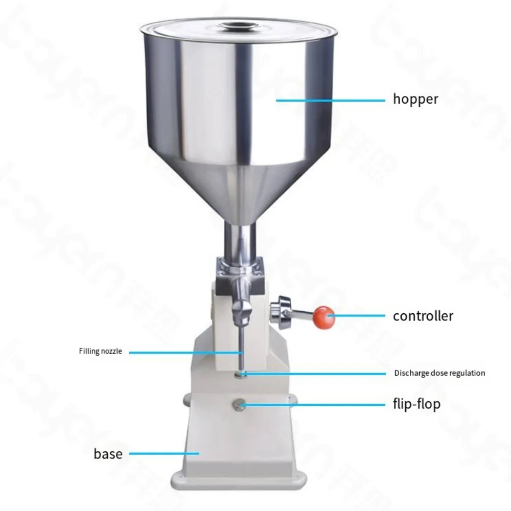 A03 Riempitrice manuale per bottiglie a pistone, profumo, acqua, crema cosmetica, olio, pasta di miele, riempitrice liquida per piccole imprese
