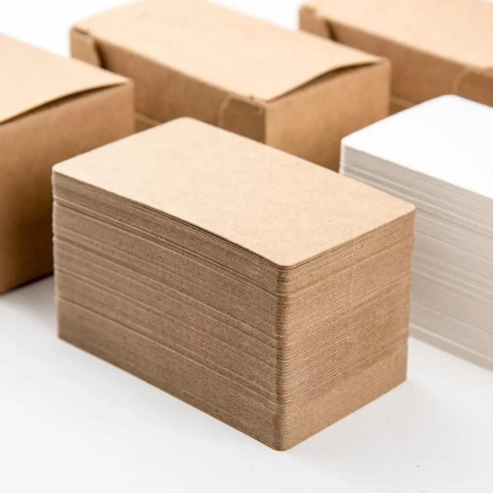 100pcs/box Wedding DIY Kraft Paper Business Cards Message Card Postcard Sketch Graffiti Blank Card Greeting Invitation Card