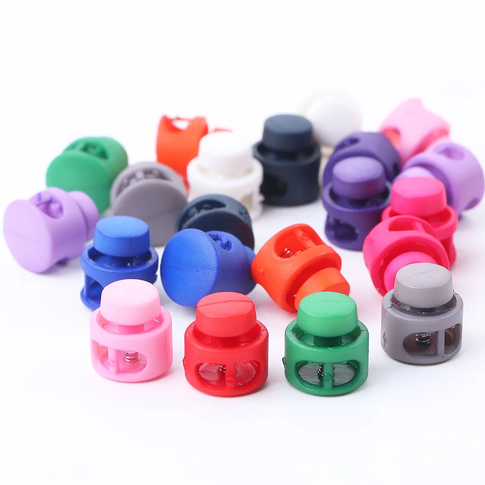 10pcs Cord Lock Stopper Spring Stop Toggle Clip Round Ball Plastic Colorful For Paracord Shoelace Rope DIY Accessories